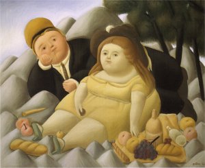 Picnic in the mountains- Botero